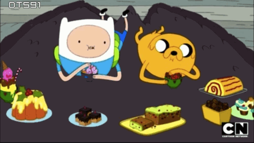 Finn and Jake eat food
