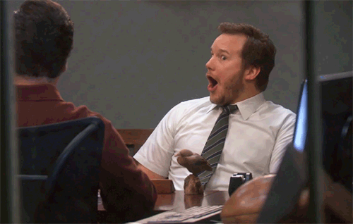 Chris Pratt gasps